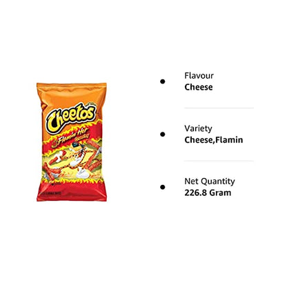 Cheetos Flamin Hot Crunchy Snacks - Cheese Flavoured, 226.8g - Flamin' hot snacks