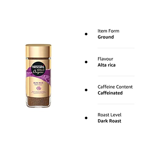 Nescafe Gold Origins Alta Rica Ground Coffee, 3.53 oz ℮ 100 g - "Gold Origins Alta Rica - Bold Ground Coffee Excellence!"