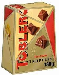 Toblerone Truffles Treats Pack a Velvety Smooth Milk Chocolate Centre with Crunchy Almond and Nougat to Boost 180g (Gift Box)