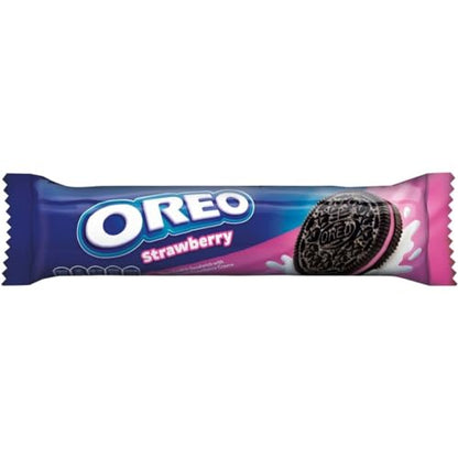 Oreo Strawberry Cream 130g - Delicate Strawberry Flavored Biscuits with Creamy Filling, Sweet & Fruity Indulgence - "Sweet strawberry treat!"