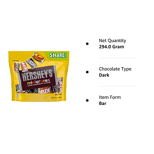 HERSHEY'S Chocolate Miniature, 294 Gm - Assorted miniature chocolate bars, 294g bag.