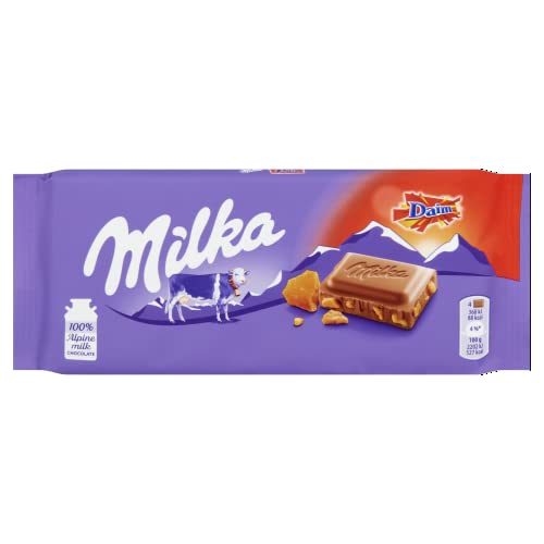 Milka Daim 100% Alpine Milk Chocolate (Imported), 100g (Pack Of 2) - "Daim Milk Bliss!"