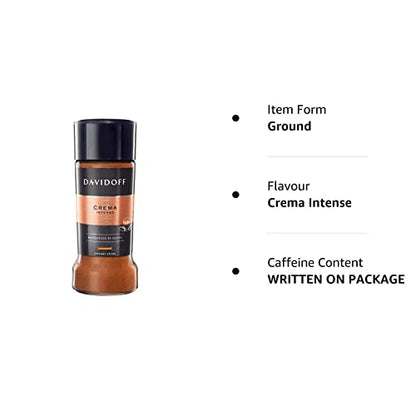 Davidoff Crema Intense Ground Coffee 100% Arabica, Bottle, 3.17 Oz, 90 g - Intense indulgence!