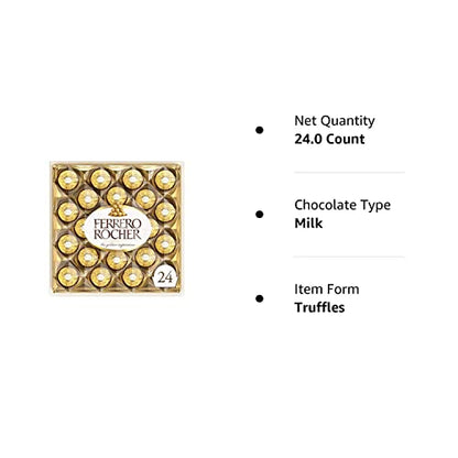 Ferrero Rocher Chocolate - 24 Pieces Pack - Rocher chocolate extravaganza!