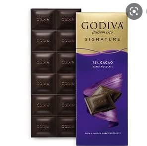 Godiva Signature 72% Cacao Rich & Smooth Dark Chocolate Bar, 90g - Savor the rich and smooth taste of Godiva's 72% cacao dark chocolate bar