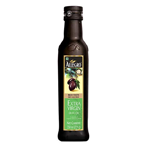 ALLEGRO Extra Virgin Olive Oil Bottle, 250 ml/229g - Pure & Fresh!