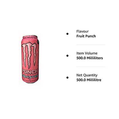 Monster Pipeline Punch Energy Drink 500Ml (Pack Of 2 Cans), Vegetarian - "Pipeline Punch Duo!"