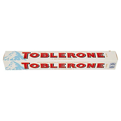 Toblerone White Chocolate with Honey and Almond Nougat Pack of 12, x 100 g