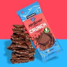 Mr. Beast Bar CRUNCH Milk Chocolate With Puffed Rice Crunch Bars - Made with Grass-Fed Milk Chocolate and Organic Cocoa. Only 6 Ingredients, 2.1 Oz 60g - "Beast Bar Crunch!"