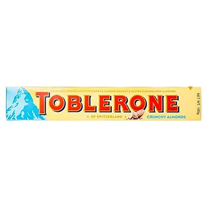 Toblerone of Switzerland Swiss Milk Chocolate with Crunchy Almonds, 4 Pack Pouch, 4 x 100 g