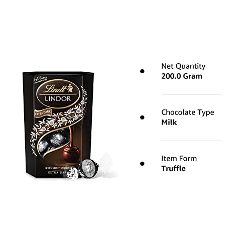 Lindt Lindor Extra Dark Truffles, 60% Cocoa, 200 g