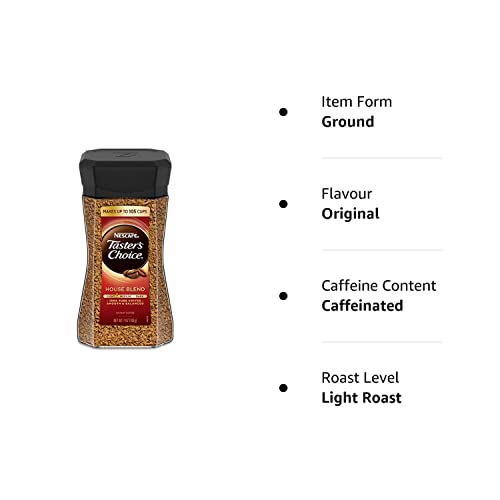 Nescafe Taster's Choice Instant Coffee - House Blend -Ground (7 Oz), Jar - A flavorful punch in every sip!