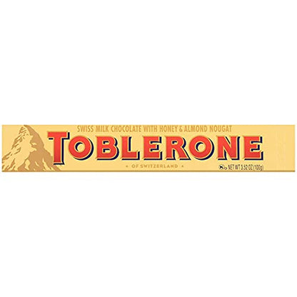 Toblerone of Switzerland Milk Chocolate with Honey and Almond Nougat- 8 Pack Pouch, 8 X 100 g