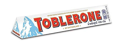 Toblerone Swiss White Chocolate with Honey and Almond Nougat, 100g (Pack of 5)