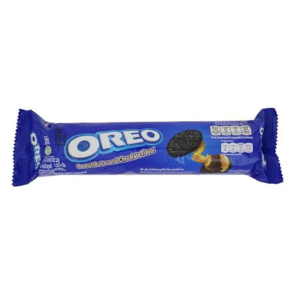 Oreo Peanut Butter & Chocolate Flavour 130g - Rich Chocolate Biscuits with Creamy Peanut Butter Filling, Irresistible Combo - "Peanut butter chocolate bliss!"