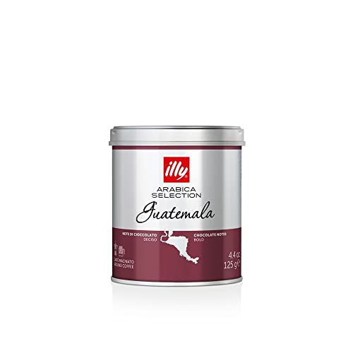 Illy Guatemala Arabica Selection Chocolate Notes Bold Ground Coffee Tin, 125g - Guatemala Arabica selection with chocolate notes, bold ground coffee, 125g tin.