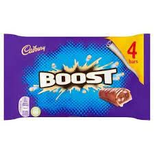 Cadbury Boost 4 Bars Milk Chocolate With Caramel & Biscuit 126g (Imported) - Boost your day