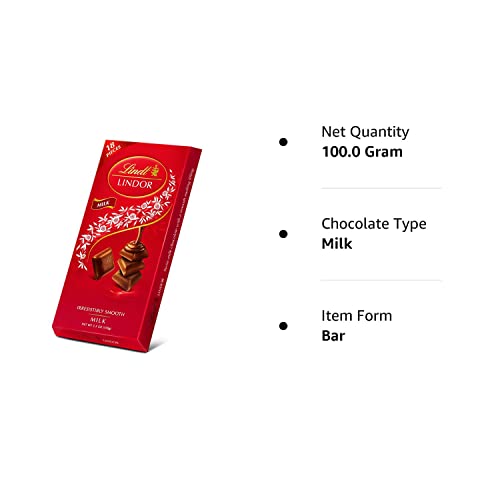 Lindt Lindor Irresistibly Smooth Milk Chocolate, 100 Grams