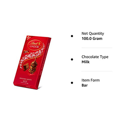 Lindt Lindor Irresistibly Smooth Milk Chocolate, 100 Grams