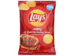 Lays Wavy vị thăn bò nướng Texas 90g - "Texas Grilled Steak!"