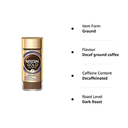 Nescafé Gold Decaff Instant Ground Coffee Jar, 100 g - "Instant Decaf Gold - Smooth Ground Coffee in a Jar!"