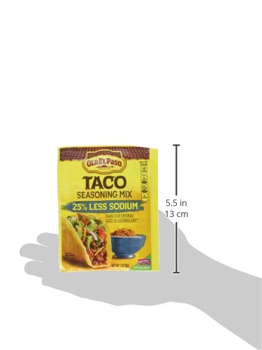 Old El Paso Taco Seasoning Mix, 25% Less Sodium -28 g (1 oz) - "Less sodium, same great taste!"