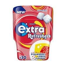 Wrigley's Extra Refreshers Chewing Gum, Sugar Free, Strawberry Lemon Flavour, 30 Pieces 67g