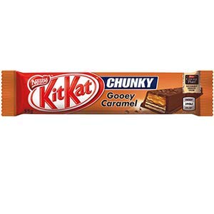 Kit Kat Chunky Gooey Caramel Milk Chocolate Bar, 52 g (Pack of 2) - Delight in the gooey caramel goodness of Kit Kat Chunky Milk Chocolate Bar, pack of 2, 52g each.