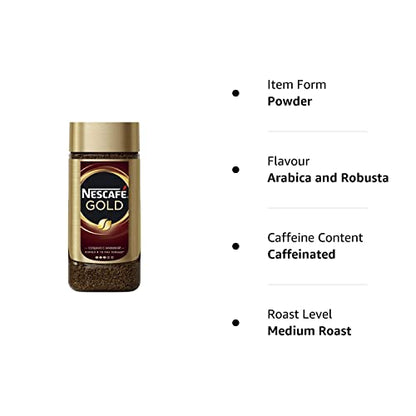 Nescafe Gold Rich and Smooth Blend Powder Coffee 190 gm - Pack of 2, Jar - "Rich & Smooth Gold Blend - Double the Coffee Elegance!"