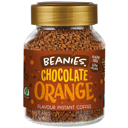 Beanies | Instant Flavored Coffee | Chocolate Orange | Low Calorie, Sugar Free | 50 g | Pack of 1 - Zesty chocolate indulgence