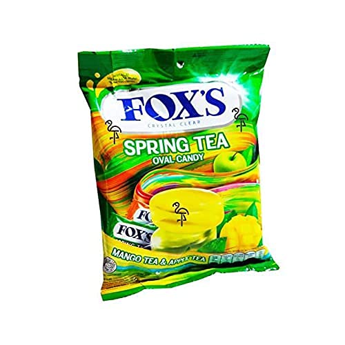 Fox's Spring Tea Oval Candy Mango Tea & Apple Tea, 125 g, Yellow & Green - Mango tea and apple tea candy!