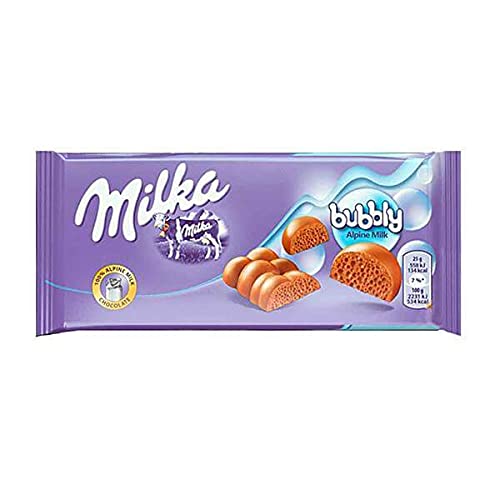 Milka Bubbly Alpine Milk Bar Pack of 2, x 90 g - "Bubbly Milk Joy!"