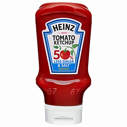 Heinz Tomato Ketchup 50% Less Sugar & Salt (Imported), 235g - Imported ketchup with 50% less sugar and salt.