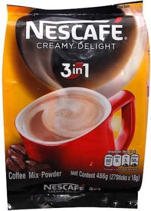 Nescafe Creamy Delight 3 in 1 Coffee Mix Powder Imported 486gms ( 27 Sticks ) Instant Coffee (486 g) - "Creamy Delight in Every Stick - 3 in 1 Instant Joy!"