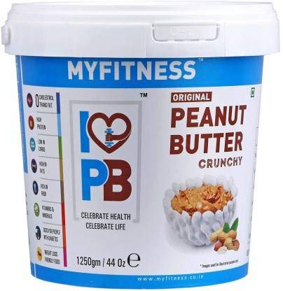 MYFITNESS Peanut Butter Crunchy 2.5kg (1.25kg X Pack of 2) - "Crunchy PB Jumbo Pack!"