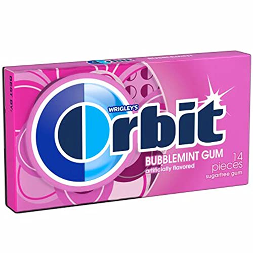 ORBIT Bubble Mint Sugar Free Chewing Gum, 14 Pieces - "Bubble mint freshness!"