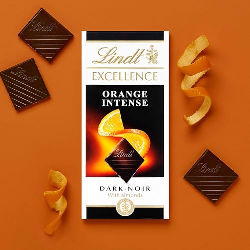 Lindt Excellence Dark Orange Chocolate Bar, 100g (Pack Of 2)