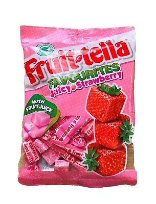 Fruit-tella Favourites Juicy Strawberry Candy Single Bag - Juicy strawberry candy! Enjoy the classic fruity flavor in every chewy piece!