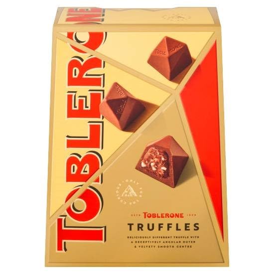 Toblerone Truffles Treats Pack a Velvety Smooth Milk Chocolate Centre with Crunchy Almond and Nougat to Boost 180g (Gift Box)