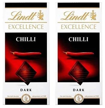 Lindt Excellence Chilli Dark Chocolate 100gm (Pack Of 2)