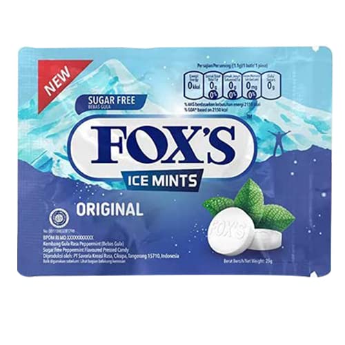 Fox's Original Ice Mints Sugar Free, Blue & White, 25 g - Sugar-free ice mints!