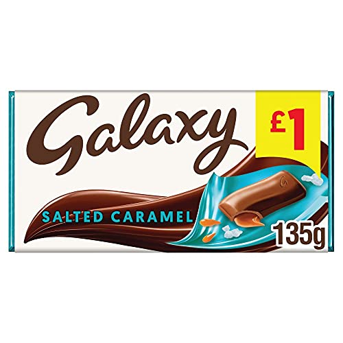 Galaxy Salted Caramel Chocolate Bar 135g - Salted caramel chocolate bar! Delight in the perfect blend of sweet caramel and a touch of sea salt in Galaxy chocolate!