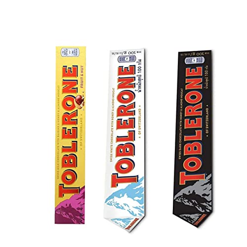 Toblerone White Chocolate,Honey And Almond And Tone Bitter Sweet Chocolate 250 Grams (Pack Of 3)