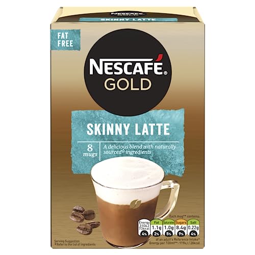 Nescafe Gold Skinny Latte Coffee, 5.5 oz ℮ 156 g - "Skinny Latte Gold - Guilt-Free Coffee Indulgence!"