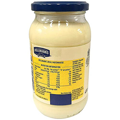 Hellmann's Real Mayonaise, 400 g - Classic real mayonnaise in a 400g jar.