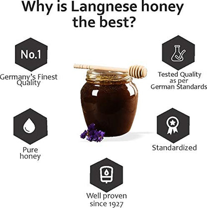 Langnese 100% Pure Black Forest Honey, 250 g, Raw Honey from Langnese Germany - "Pure Black Forest Honey!"