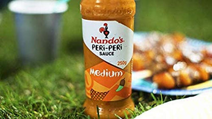 Nando's Peri Peri Chilli Sauce - Medium 250 Gm, Pack Of 2, Product Of Netherlands - "Double Medium Peri Peri Joy!"