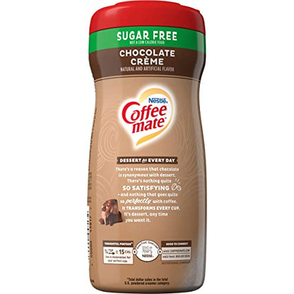 Nestle Sugar Free Chocolate Crème Coffee Mate, 10.19 oz ℮ 289 g - "Sugar Free Chocolate Crème Coffee Mate - 289g of Creamy, Guilt-Free Delight!"