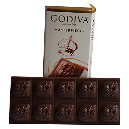 Godiva Masterpieces Caramel with milk Chocolate 83g - Delight in the smooth and creamy caramel-filled milk chocolate from Godiva's Masterpieces collection