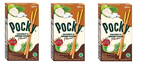 Pocky Coconut & Brown Sugar Flavour Limited Edition 37g Pack Of 3 - "Limited edition coconut delight!"